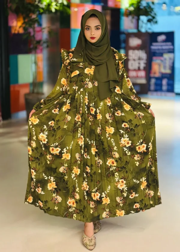 Borka with Hijab Set for Women | মায়াবী গাউন বোরকা ফুল সেট | Stylish Burka - Image 6