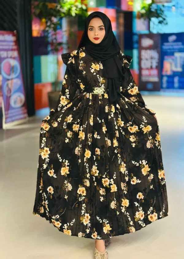 Borka with Hijab Set for Women | মায়াবী গাউন বোরকা ফুল সেট | Stylish Burka - Image 2